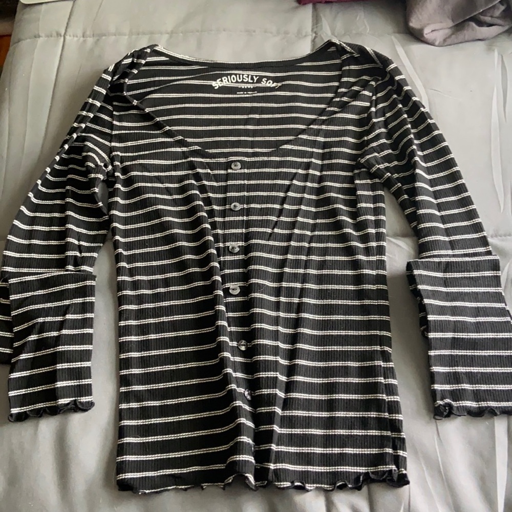 black & white striped shirt